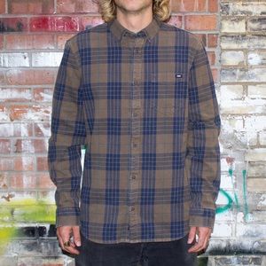 Vans GONZALES WOVEN FLANNEL SHIRT in Canteen NWT XL